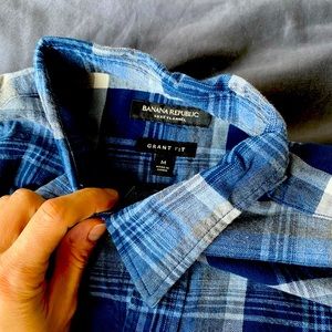 EUC Banana Republic blue flannel shirt